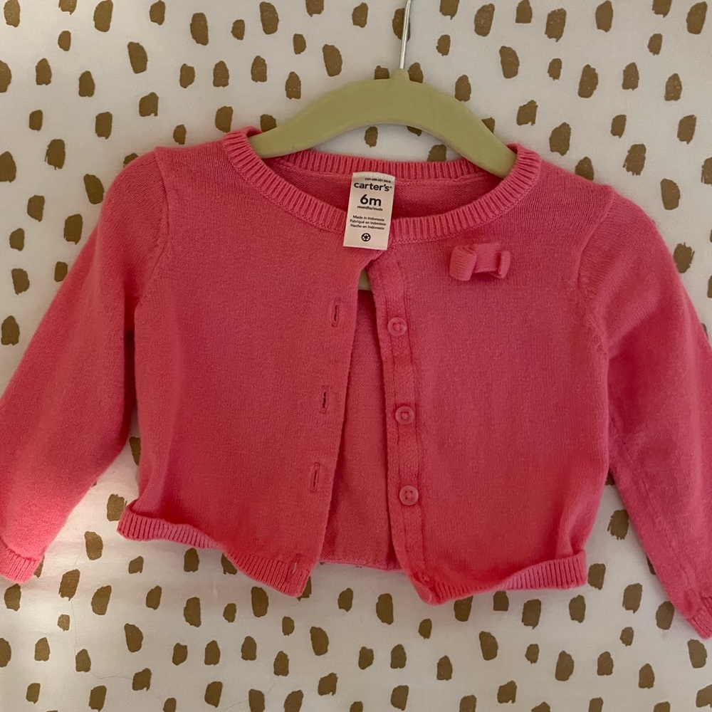 Carter’s pink cardigan